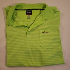 Mens Greg Norman Play Dry XXL Green Stripe Golf